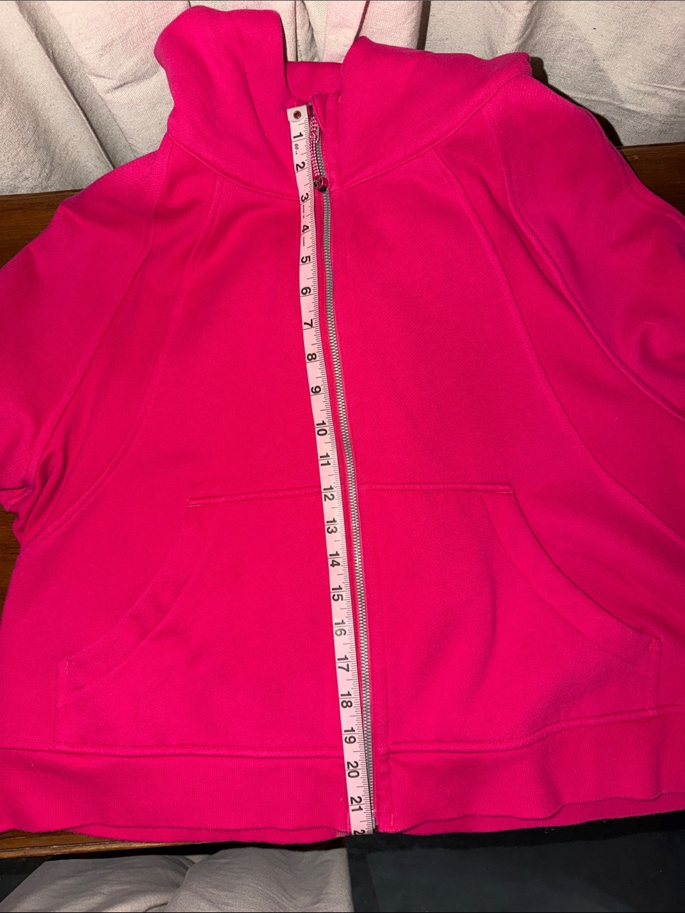 Lululemon Fuchsia Full-Zip Oversized Cropped Hoodie XL - Picture 7 of 8
